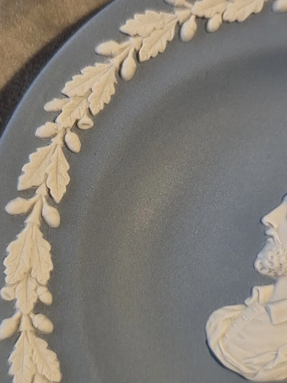 Wedgwood Blue Jasperware Shakespeare Round Tray and Commemorative Mayflower Tray